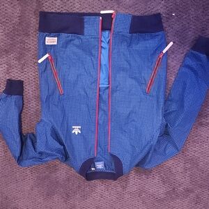 Adidas Blue Checkered Jacket with Red Accents